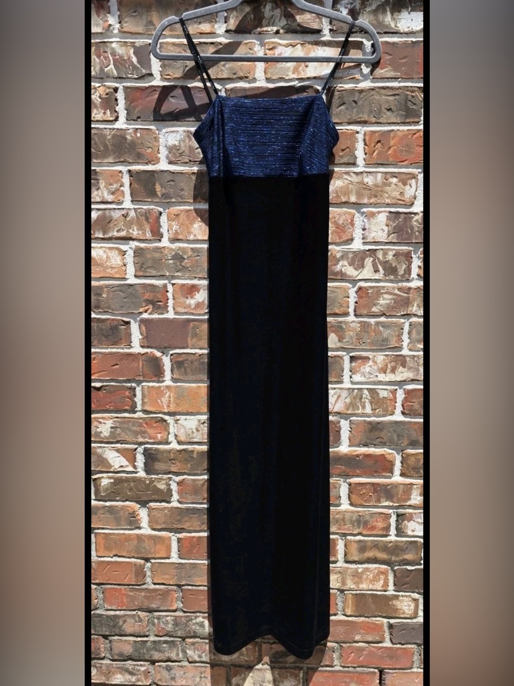 All That Jazz Navy and Black Strapless Evening Gown